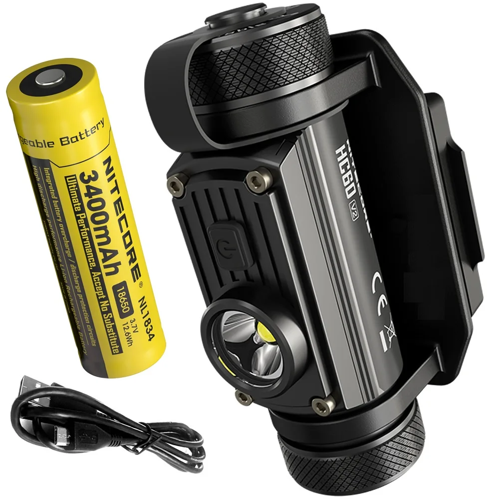 Nitecore HC65M Мощный тактический Helmetlight CREE XM-L2 1000 лм перезаряжаемая Высокая фара с