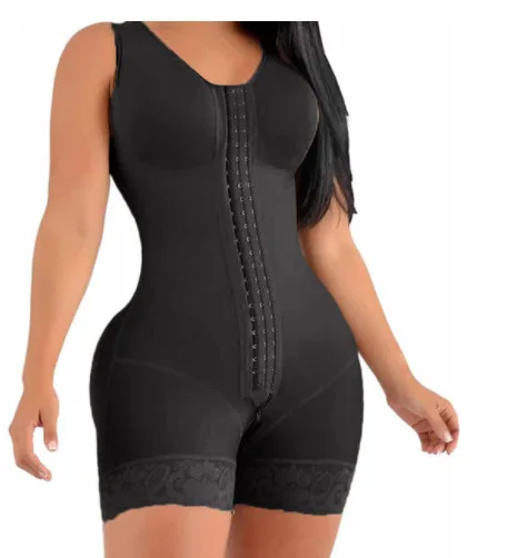 Fajas Colombianas Post Surgery Shapewear Compression Slimming Waist Trainer Shapewears With Crotch Zipper Bodysuit For Women