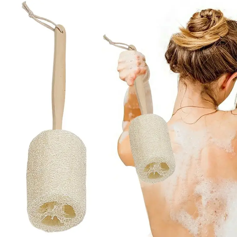 

Loofah Sponge With Handle Long Handle Bath Brush For Shower Scrubber Brush With Long Wooden Handle Exfoliator Scrubber For Men