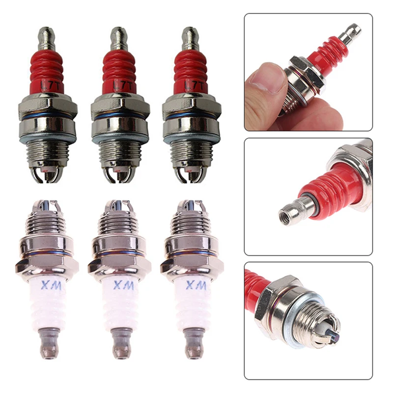 

3pcs Three-sided Pole Spark Plug Electrode Gasoline Chainsaw Brush Cutter Engine
