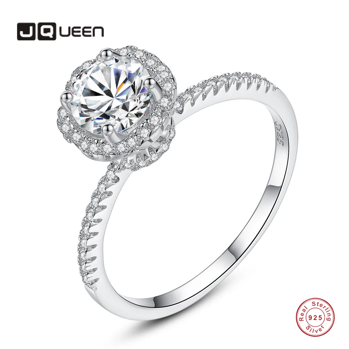 

Кольцо JQUEEN из серебра 925 пробы с круглым цветочным паве