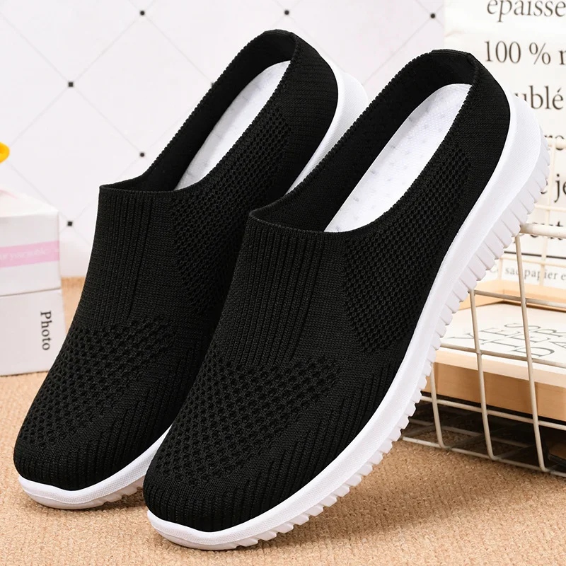 

Shoes Women's 2022 New Large Size Cloth Slippers Women's Fashion Breathable Fly Woven Soft Bottom Casual Mother Shoes