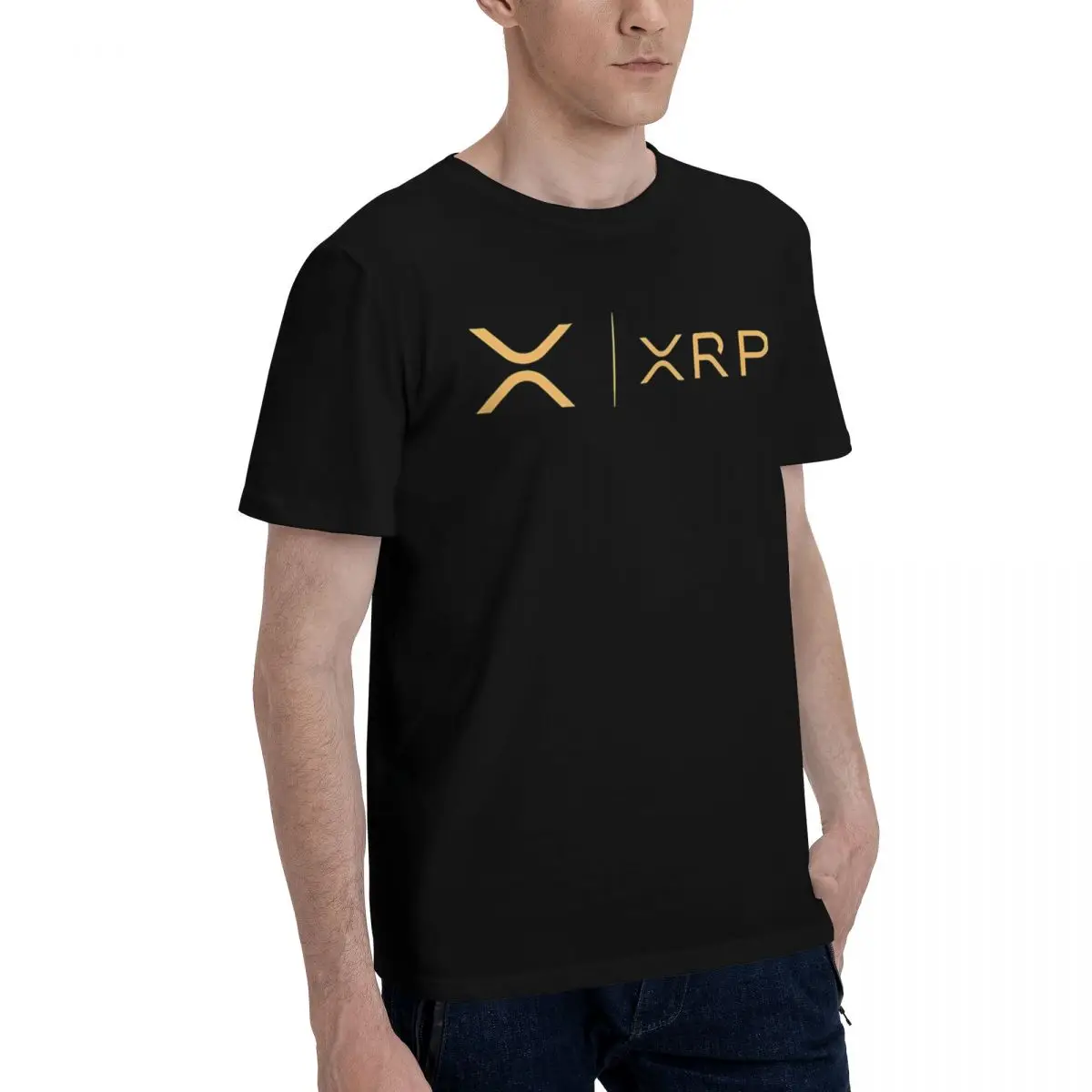 Криптовалюта Crypto Miner XRP RIPPLE НОВЫЙ ЗОЛОТО SIDE BY 100% Хлопок Повседневный дышащий