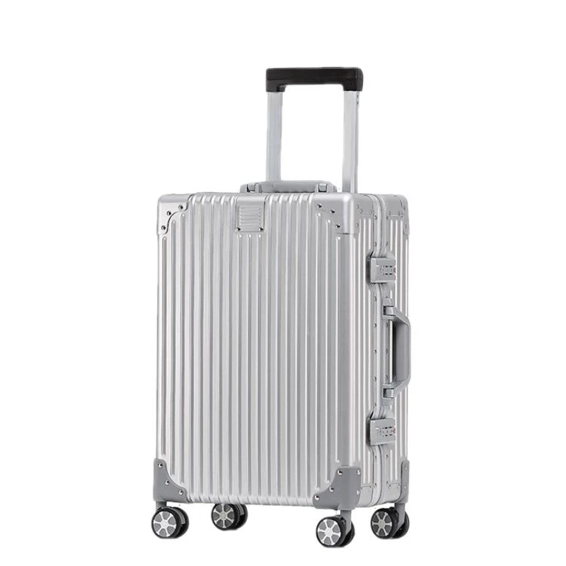 All-Aluminum Magnesium Alloy Trolley Case Universal Wheel Suitcase Travel Luggage men's women's Password 20-inch Busin