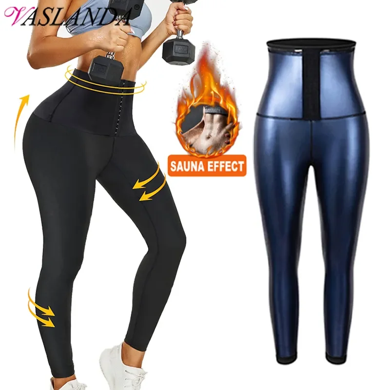 

NEW2023 леггинсы для сауны с высокой талией для женщин, брюки для тренировки талии, утягивающие живот, горячая термокорректирующая одежда, кепк...