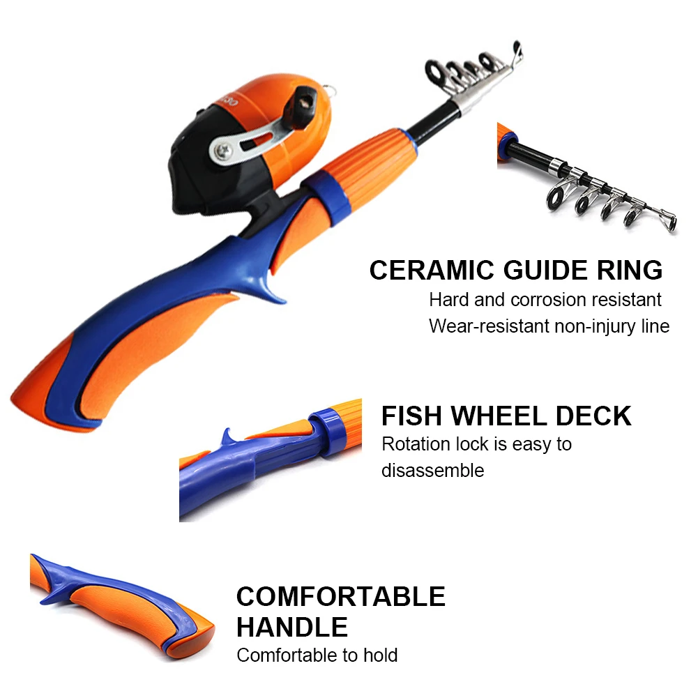 54pcs Kids Fishing Pole Set Telescopic Portable Lightweight Comfortable Grip Fishing Rod Kit With Reel Bait Box Fish Equipment images - 6