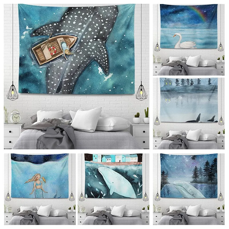 Настенный гобелен с растениями эстетический декор для домашней комнаты стиль