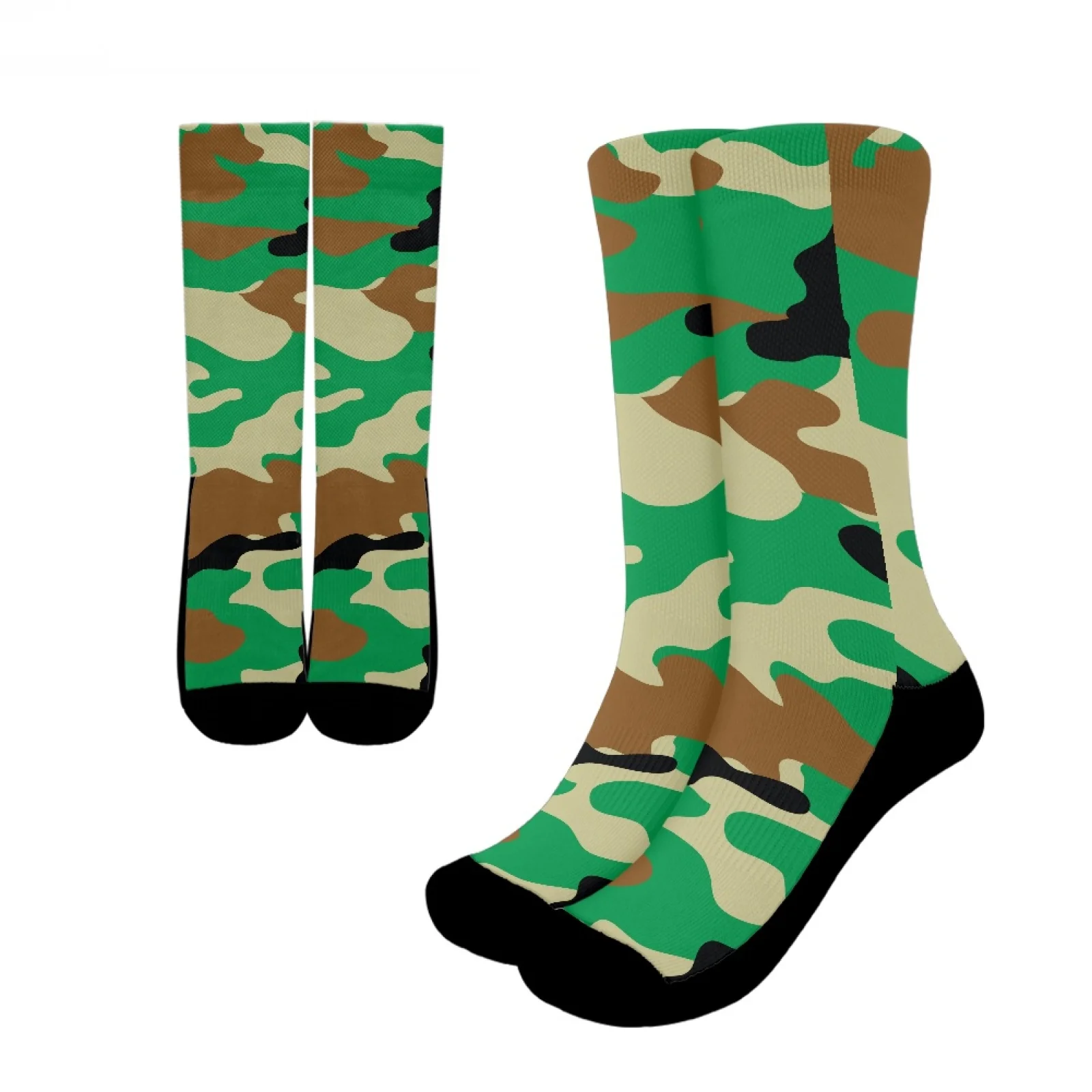 

Men Women Camouflage Long-Tube Socks Comfortable Durable Polyester Sports Socks Breathable Crew Socks Fit Casual Everyday Wear
