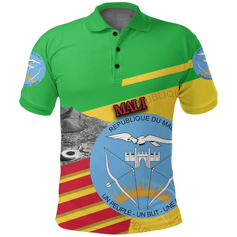 Флаг Мали карта рубашки поло с 3D принтом для мужчин одежда рубашка национальным