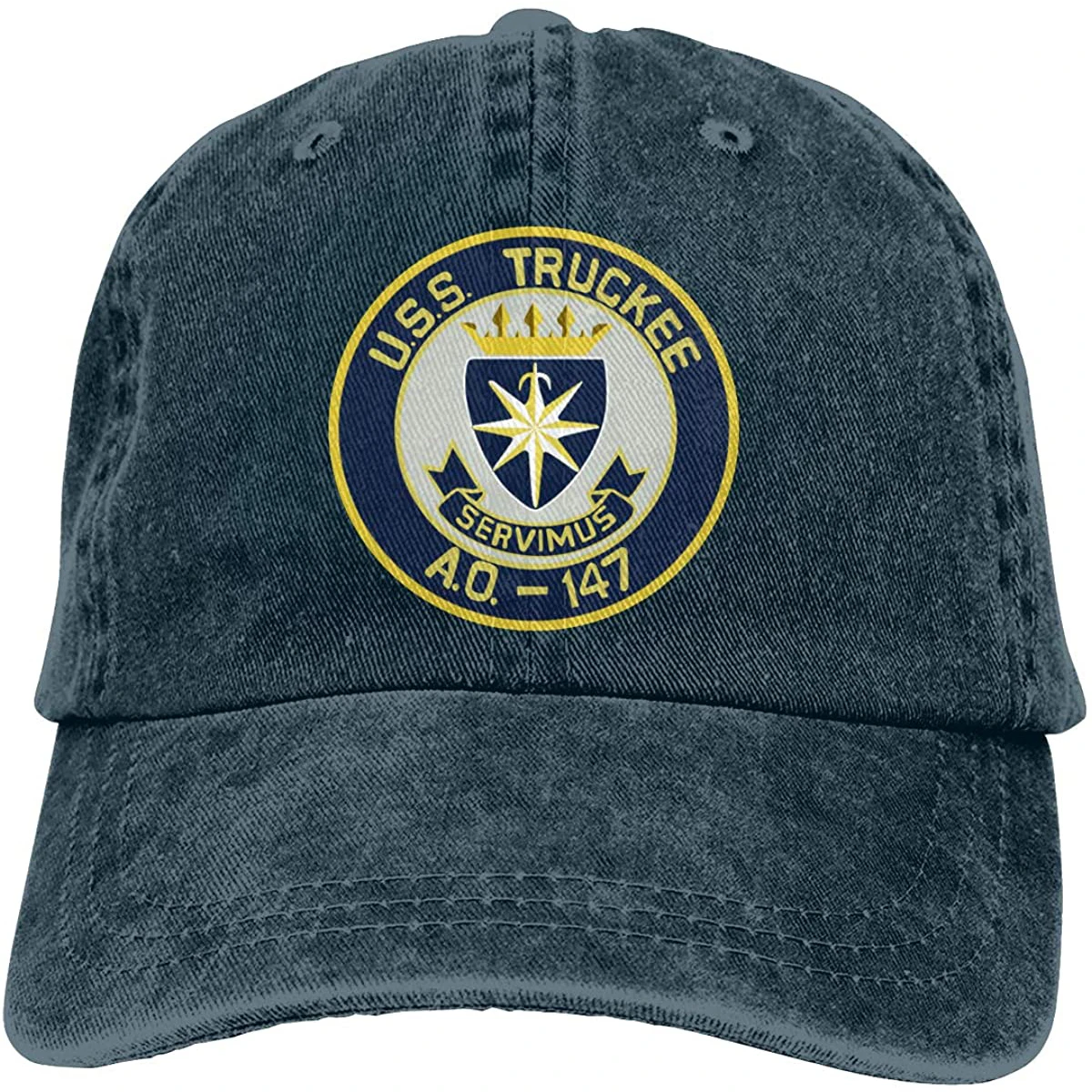 

Chengduya cap USS Truckee AO-147 Dad Hat Denim Baseball Cap Adjustable Trucker Unisex Style Headwear