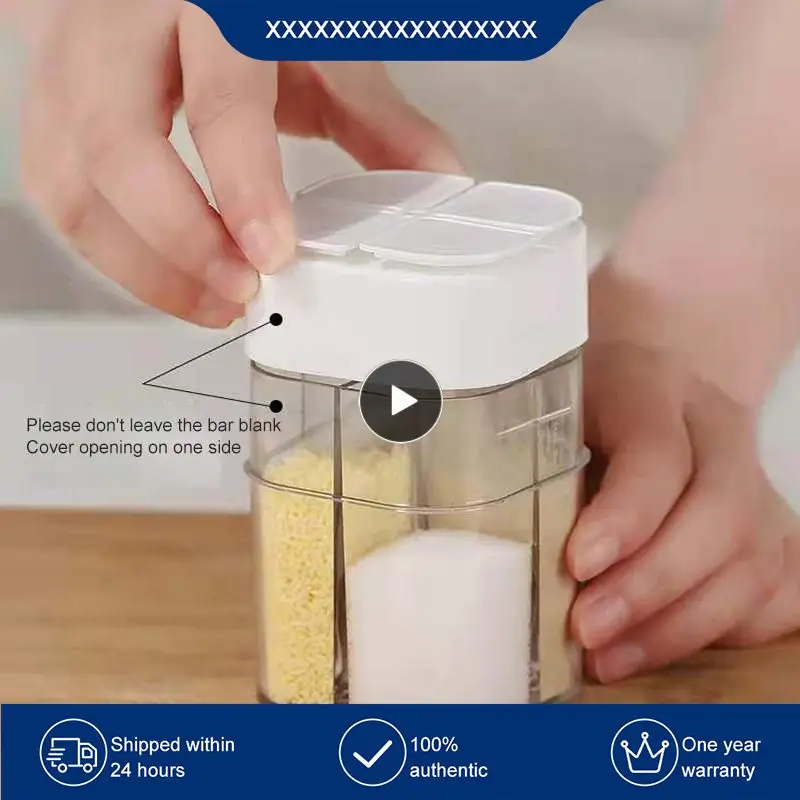 

4 In 1 Plastic Household Seasoning Bottle Spice Jars With Cover Moisture-proof Spice Tins Spice Seasoning Storage Containers