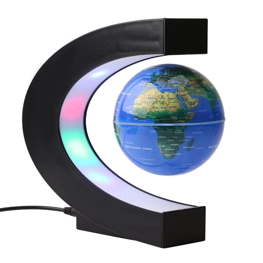 

3" LED C-shaped Magnetic Anti-gravity Floating Globe Map For Desk Decoration (EU) Magnetic