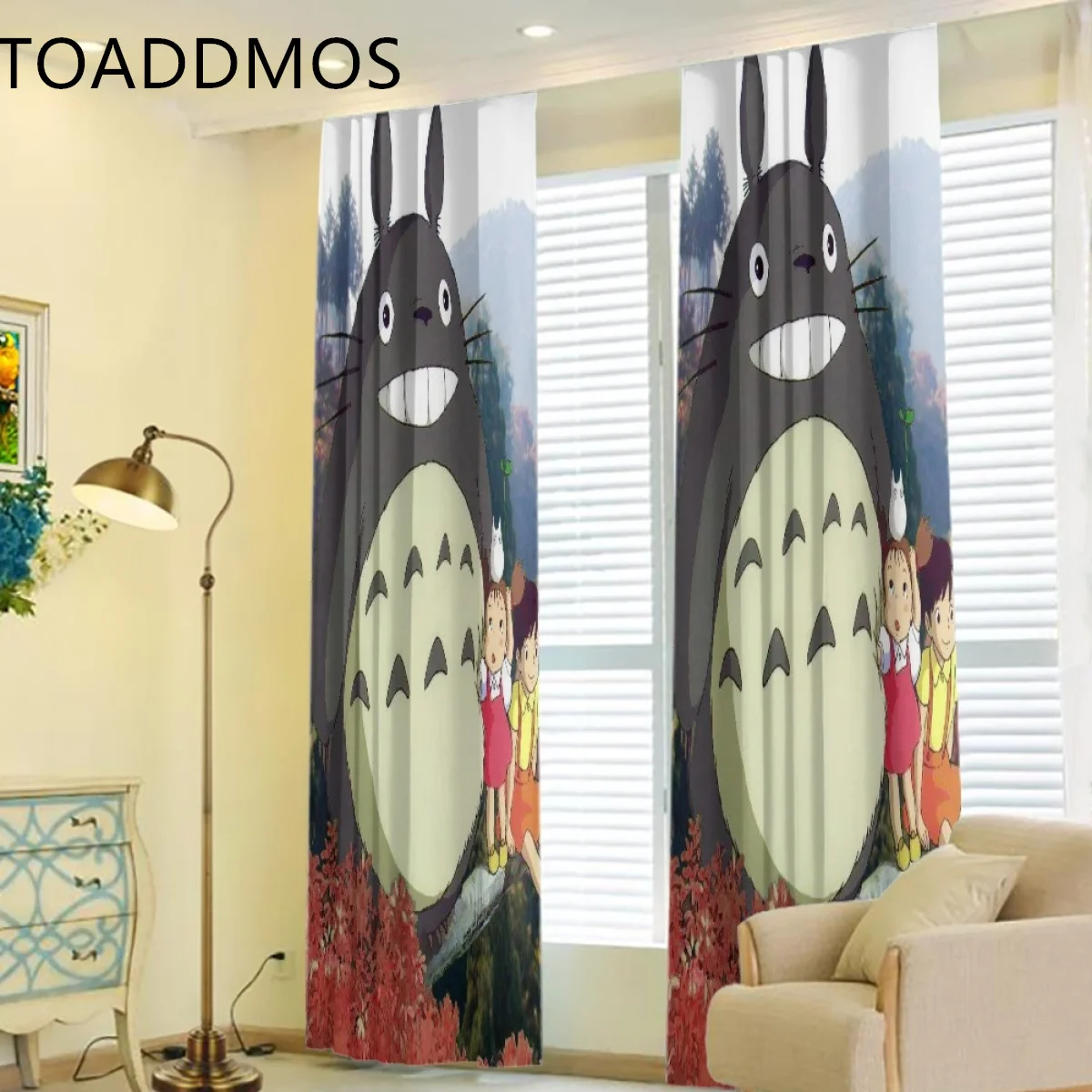 

TOADDMOS 3D печать Totoro Блэкаут шторы мультфильм шторы для животных высокое качество полиэстер перфорированные оконные занавески домашний декор