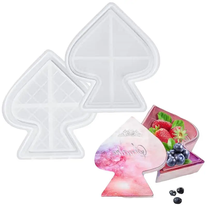 

Resin Box Silicone Molds Hearts Of Spades Box Molds For Resin Casting DIY Jewelry Box Storage Box Epoxy Casting Mold For DIY