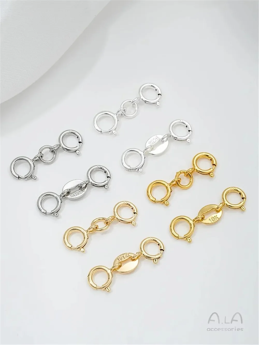 S925 Серебряная пряжка с двойной головкой пружинная браслет универсальная