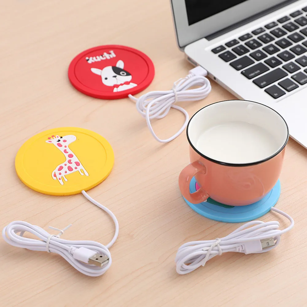 

Cartoon Heating Mat Warmer Pad USB Power Warm Tool Coffee Drink Cup Heater Tray Pad Electric Heating Coaster Kitchen Supplies