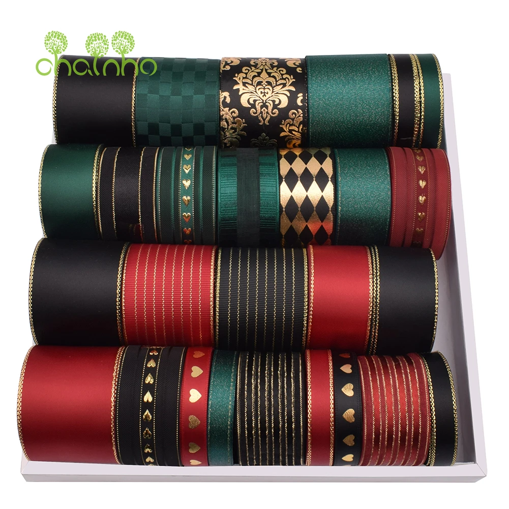 

High Quality,Mixed Gold Thread Bronzing Ribbon Set For DIY Handmade Gift Craft Packing,Hair Ornament,Decorative Badge Accessory