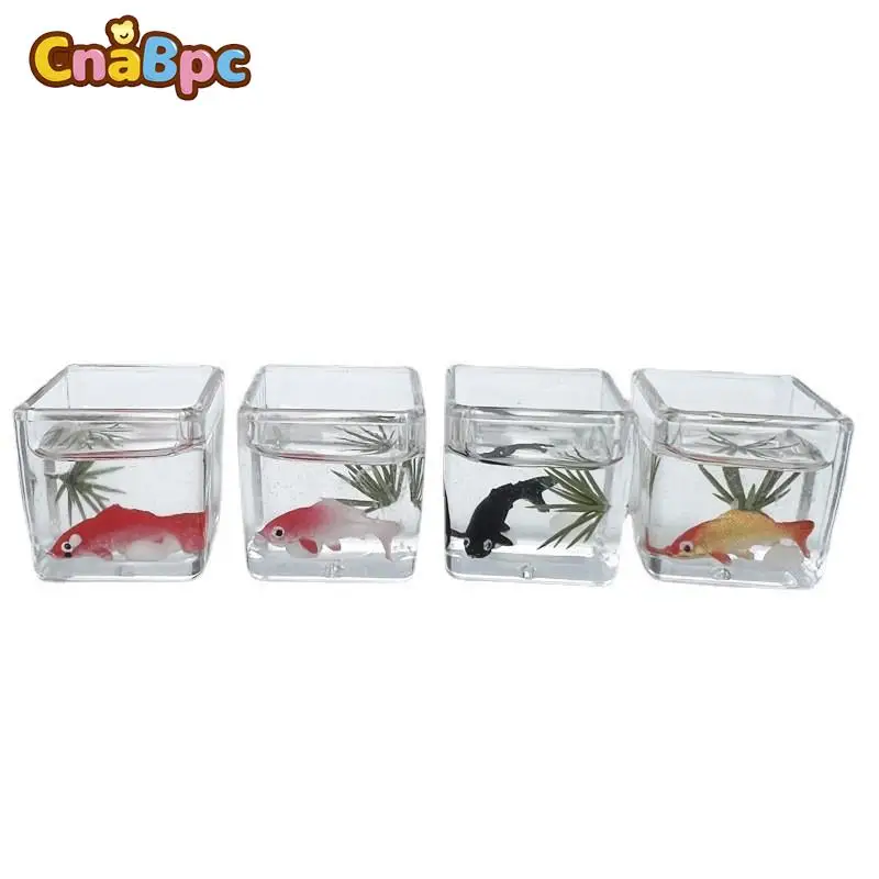 

Миниатюрная модель в масштабе 1:12, мини-квадратная рыба, искусственная модель аквариума, модель для дома, настольное украшение, кукольный домик, игрушки, Декор