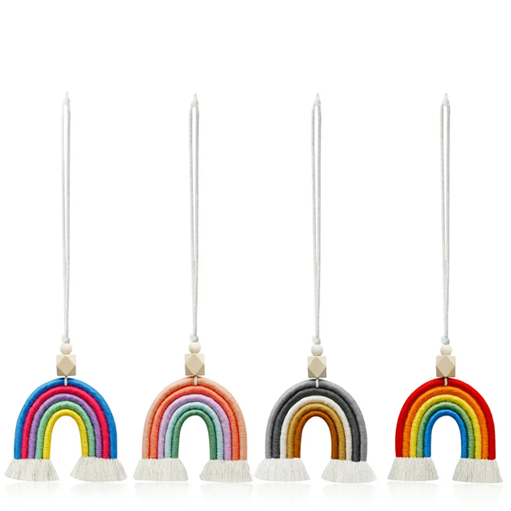 

Weaving Boho Jewelry Gifts Rainbow Car Hanging Home Decor Keychains Bag Charm