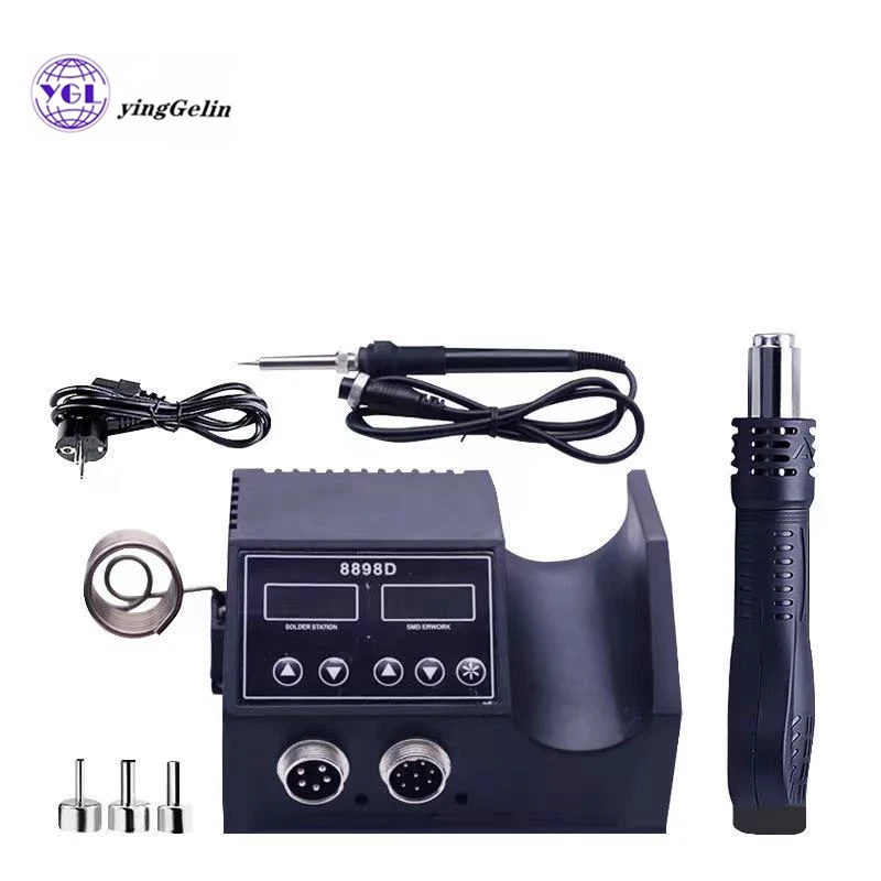 

8898D Digital Display Constant Temperature Adjustable Anti-static Combo Hot Air Gun Soldering Station
