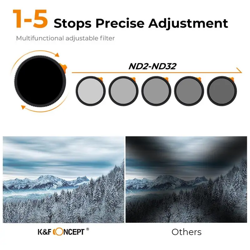 Najtaniej K & F CONCEPT ND2-32 1/4 Czarny Filtr Kamery Dyfuzji Mgły Obiektyw Zmienny 2 W 1 ND Filtry Wideo 49mm 52mm 58mm 62mm 67mm 77mm