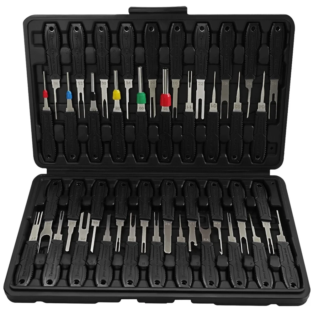 

Набор инструментов для снятия электрических контактов, 41 предмет: съемник штыревых контактов, инструмент для разъемов проводов, экстрактор штырок, набор для снятия штыревых контактов