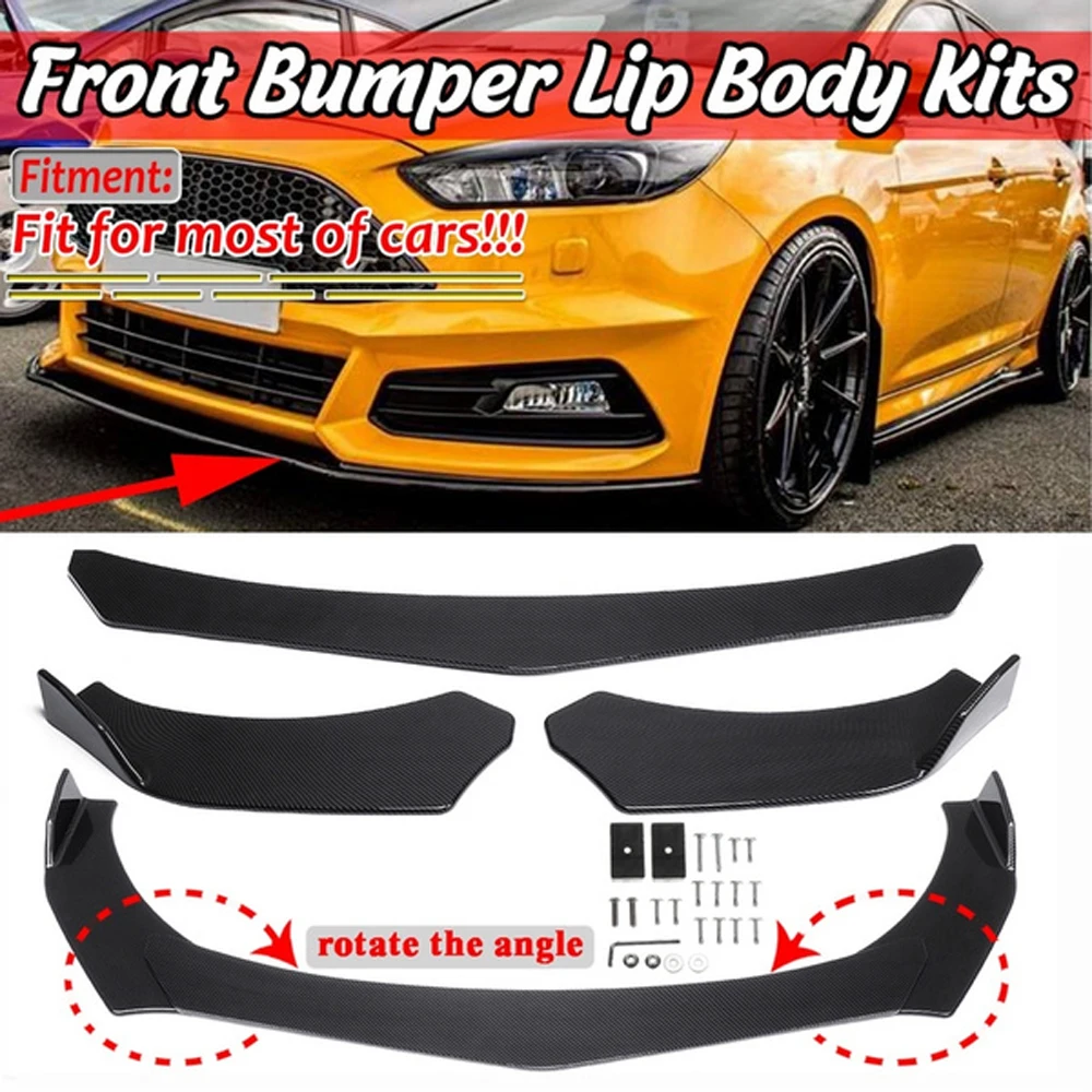 

3 Piece Universal Car Front Lip Chin Bumper Splitter Diffuser Spoiler Body Kits For Honda For Audi For Benz For BMW For Subaru