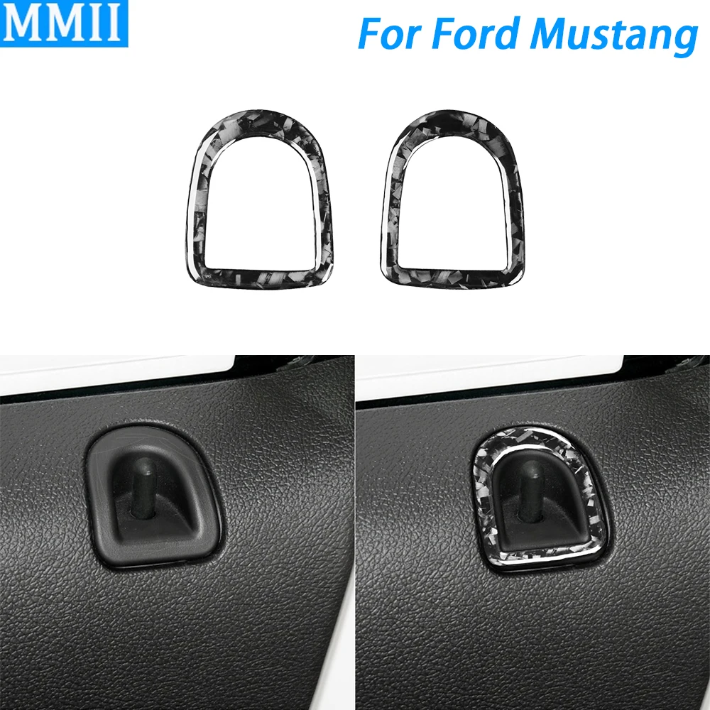 Кованое Кольцо дверного замка из углеродного волокна для Ford Mustang 2005-2009 круглая