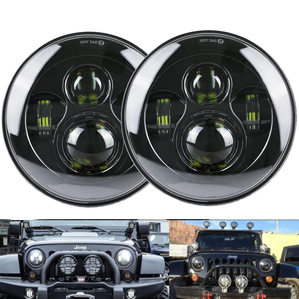 

7 inch Led Headlight for Lada 4x4 urban Niva suzuki samurai 7 LED H4 headlight light lamps headlamp for Jeep Wrangler JK