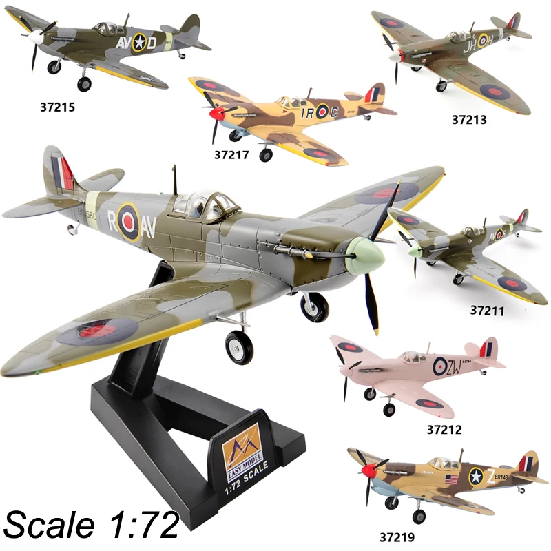 

1/72 Scale Spitfire Fighter Model World War Ⅱ Plane Military US Air Force 1943 Collectible Model Display Creative Scence Props