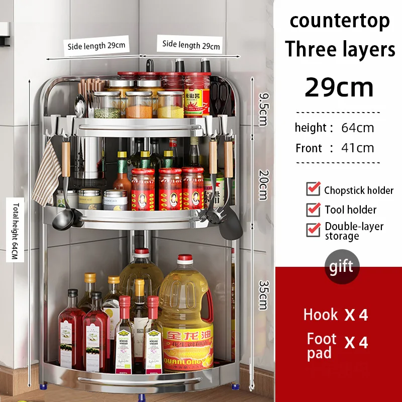 Угловые полки для кухни из нержавеющей стали