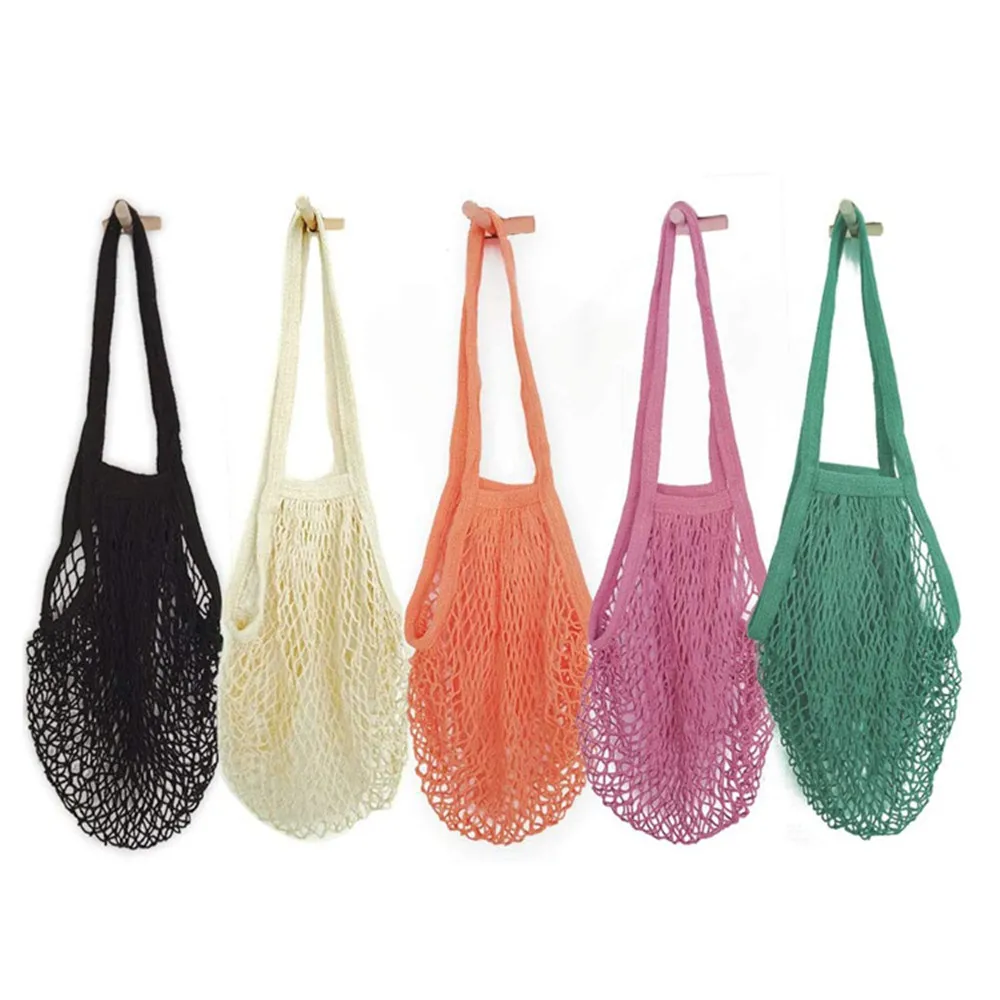 

Portable Reusable Grocery Bags for Fruit Vegetable Colorful Mesh String Shopping Bag Grocery Totes Packing Bags Organization