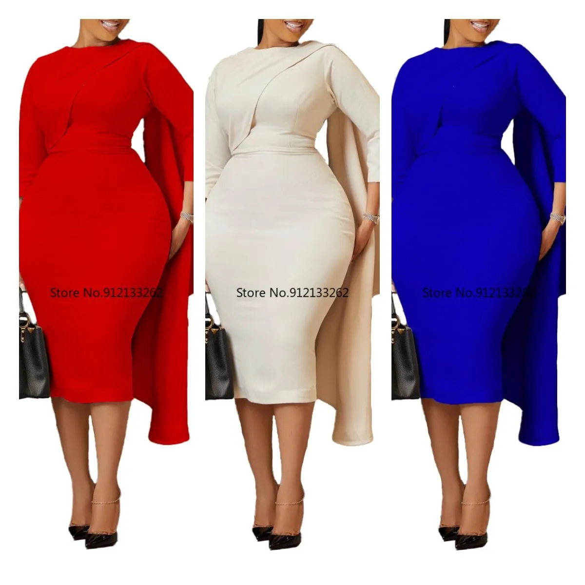 

African Dresses For Women Spring Autumn Africa Clothing Long Sleeve Dress Sexy O-Neck Perspective Slim Dress Office Lady Party