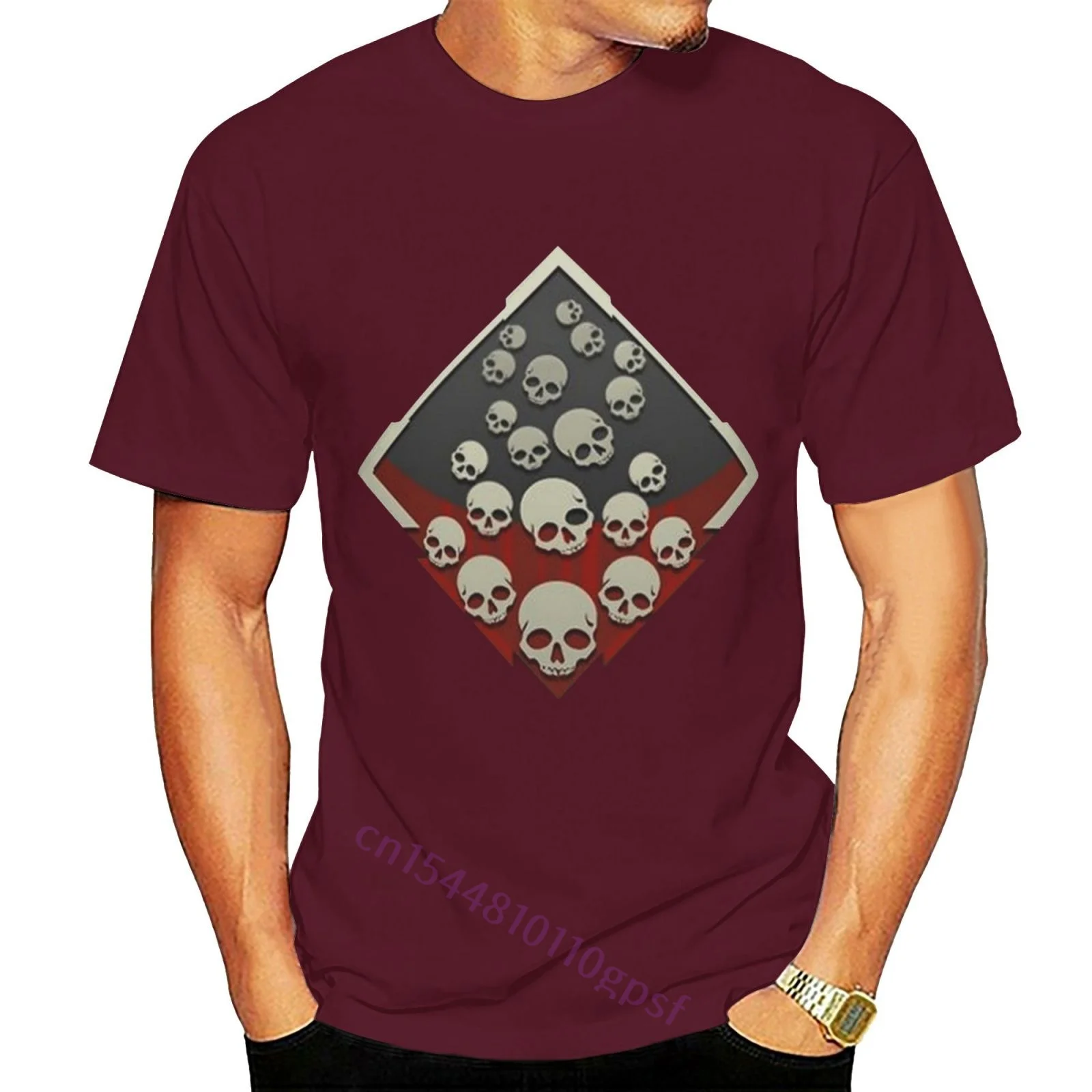 

Apex Wake 20 Kills Badge Gaming Legend Adult Burgundy T-shirt Men T Shirt Round Collar Short Sleeve Tee Shirts Top Tee
