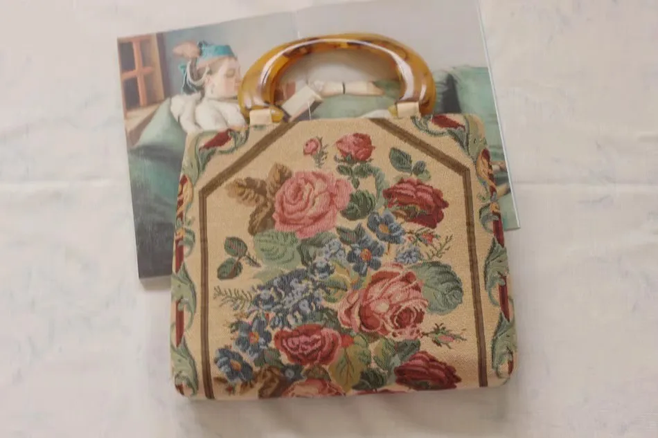 Бархатное одеяло из ткани Lost in Vinatge жаккардовая вышитая сумка с ручками