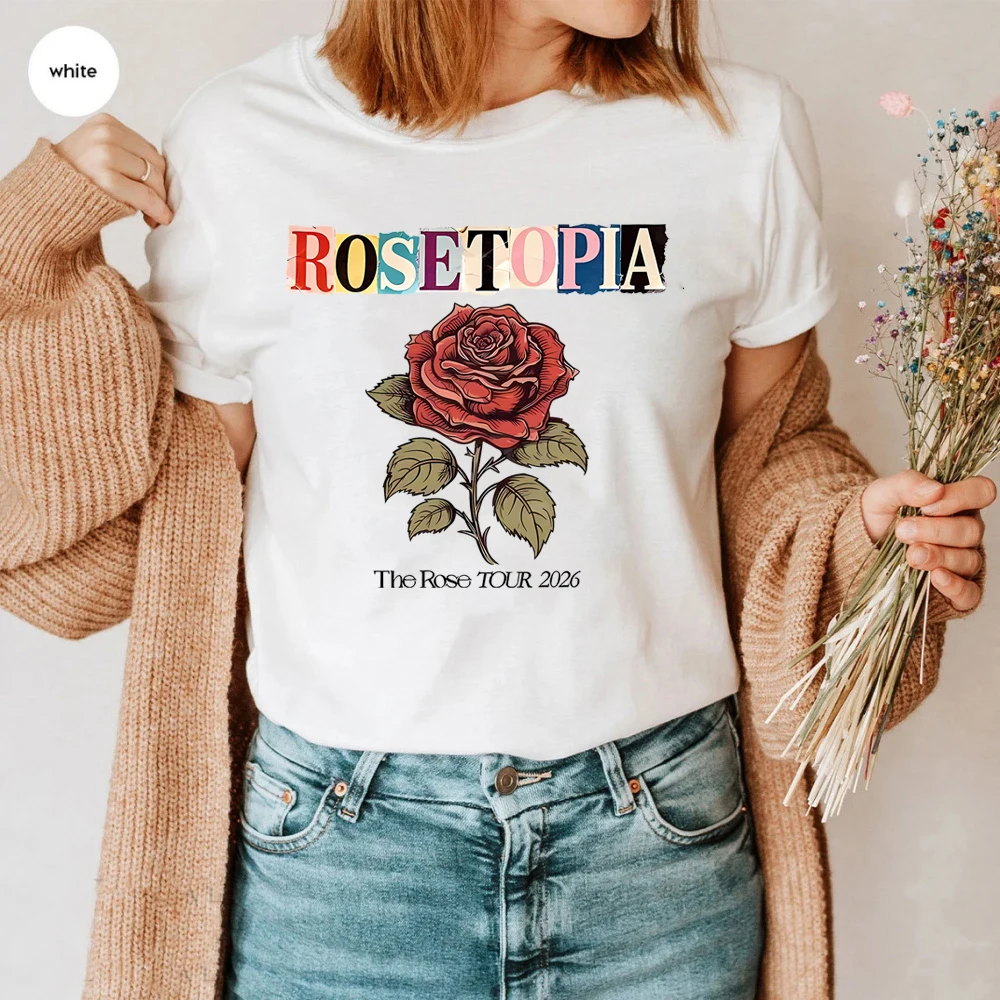 Фото Футболка The Rose Rosetopia Tour 2026 Comfort, винтажная футболка The Rose Kpop с изображением Усунга, Доджуна, Хаджуна, Тэгёма, для концертов, подарок №3