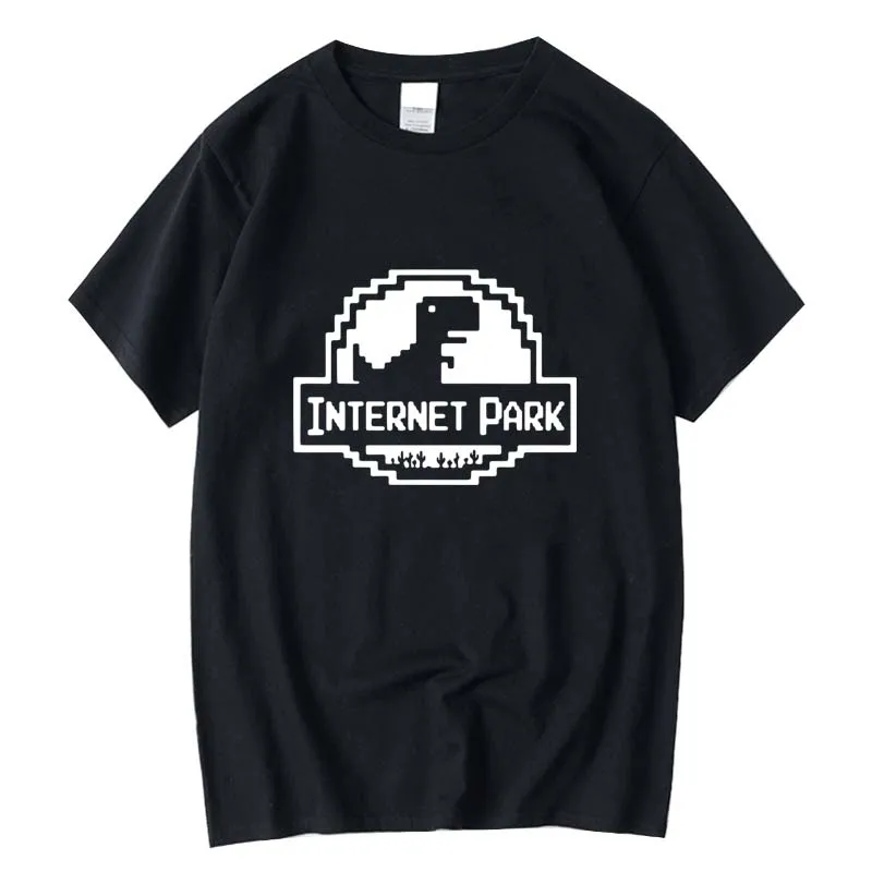 

FPACE top quality 100% cotton Internet park print funny men T shirt casual summer men tshirt short sleeve loose t-shirt tees