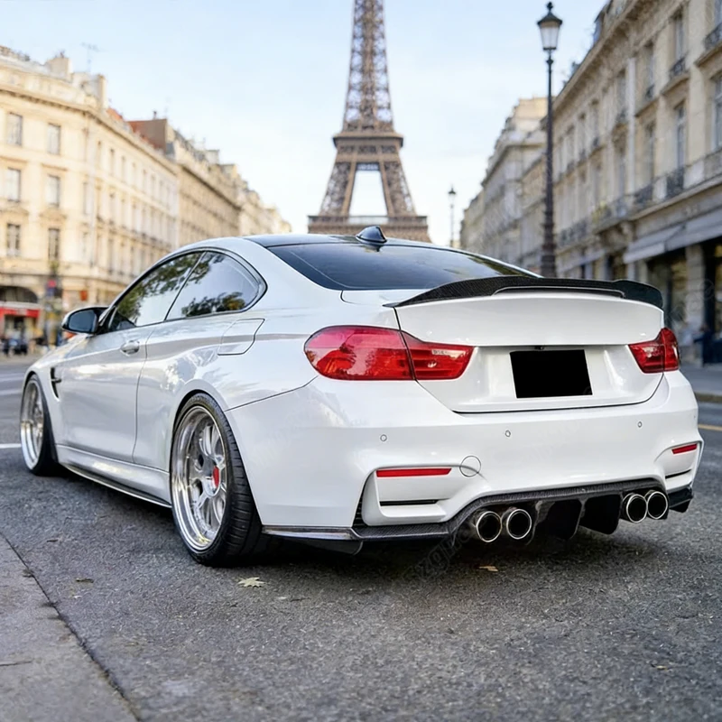 Фото Для BMW F80 M3 F82 F83 M4 2014-2018: Комплект из 3-х частей для модификации заднего бампера (диффузор, накладка, сплиттер) №4