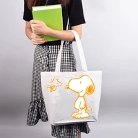 snoopy dog animal prints womens handbag versatile cartoon series handbag with handle interesting ecological reusable tote bag