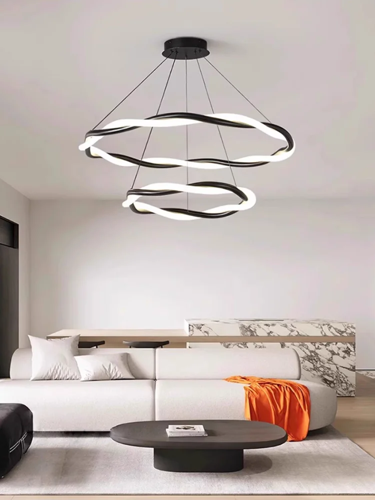 Светодиодные черно-белые элегантные акриловые люстры в стиле арт-деко