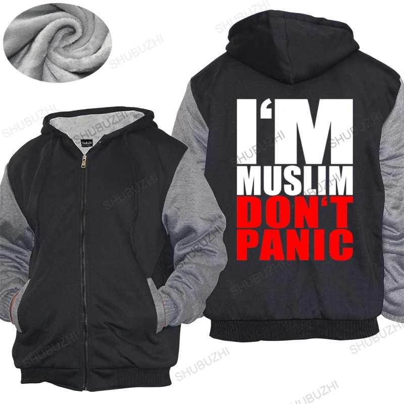 

Mens winter warm coat loose tops I AM MUSLIM DO NOT PANIC II thick hoody Islam Moslem Religion Turkei Istanbul Allah hoodie