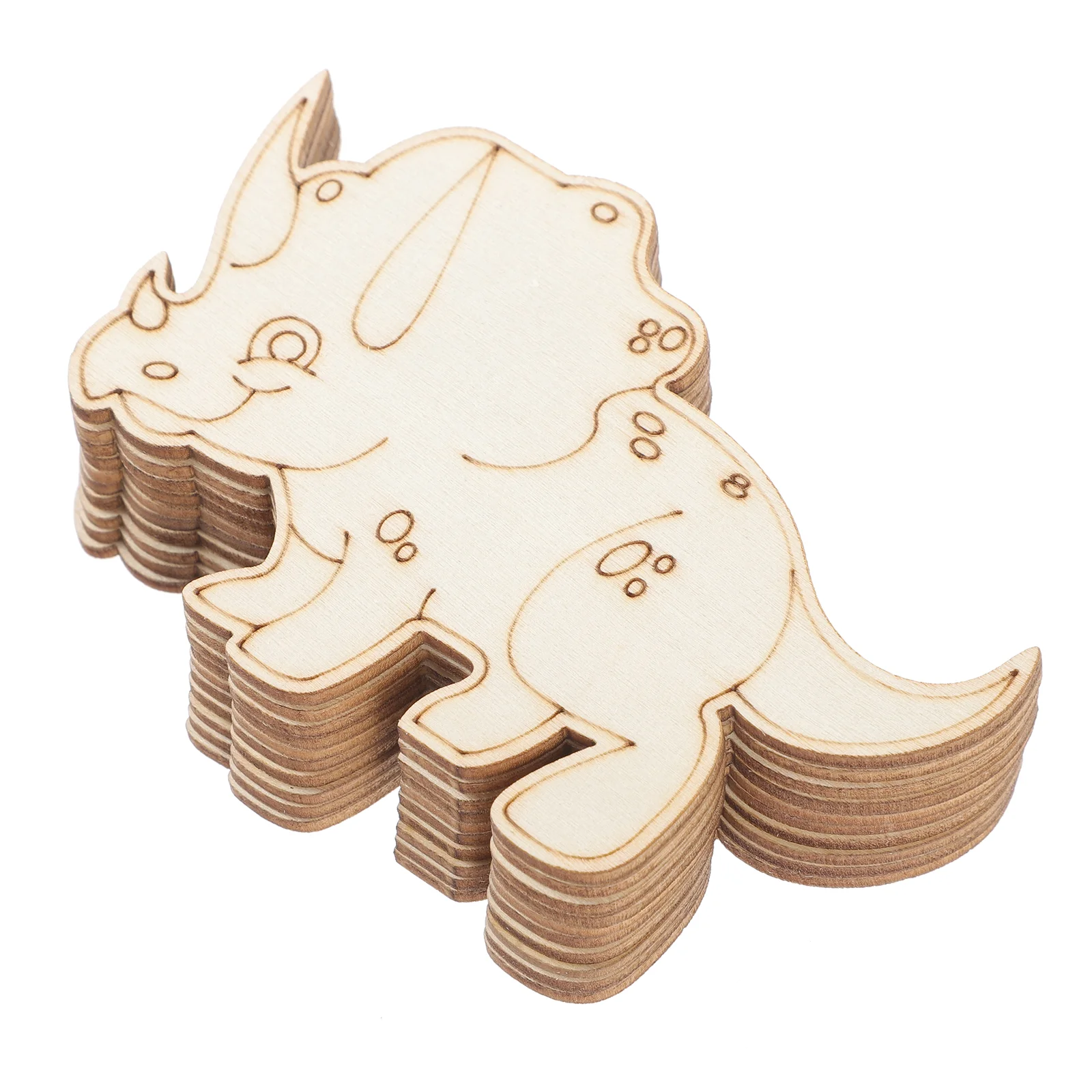 

10 Pcs DIY Dinosaur Coloring Wood Cutouts Unpainted Crafts Kid Animal Wooden Unfinished Hollow