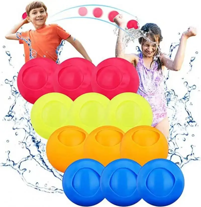 

1pcs/4pcs/12pcs Reusable Water Balloons Outdoor Fighting Water Ball Interactive Toys For Kids Family Beach Pool Garden Kids Toys