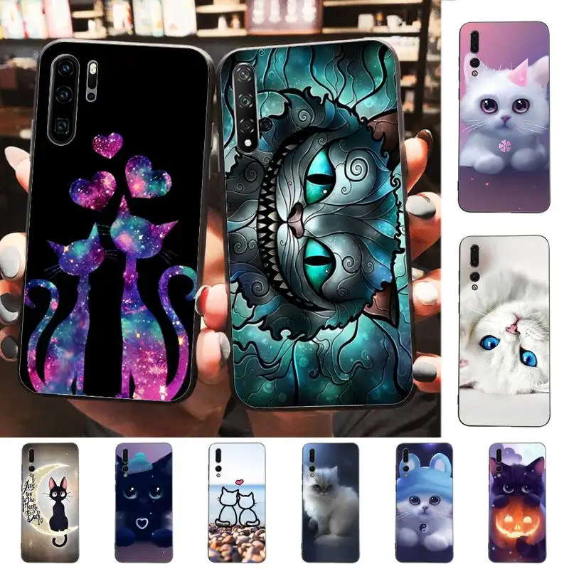 

Cute Cat kitten Phone Case for Huawei P30 40 20 10 8 9 lite pro plus Psmart2019