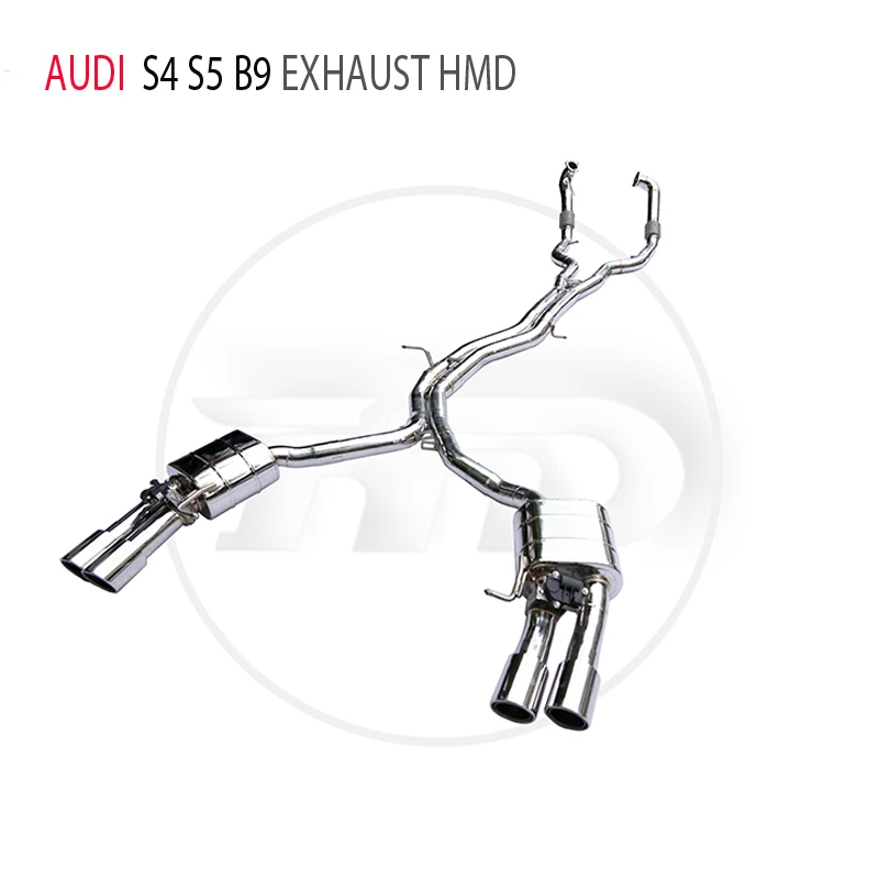 

HMD Stainless Steel Exhaust System Performance Catback And Front Pipe for Audi S4 S5 B8 B9 Auto Modification Electronic Valve