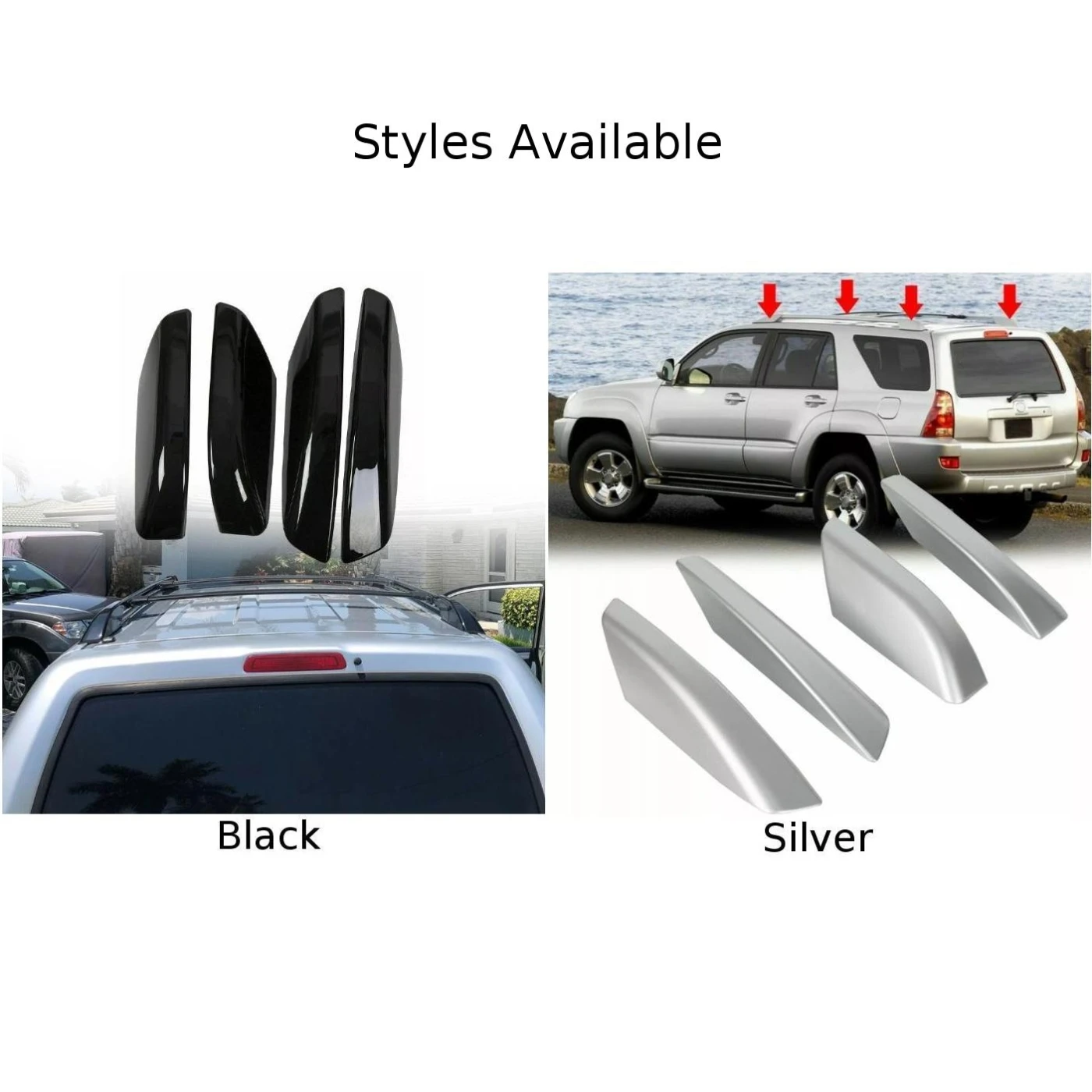 4X крышка рельса багажника на крышу для Toyota 4Runner N210 2003-2009 торцевые крышки внешние