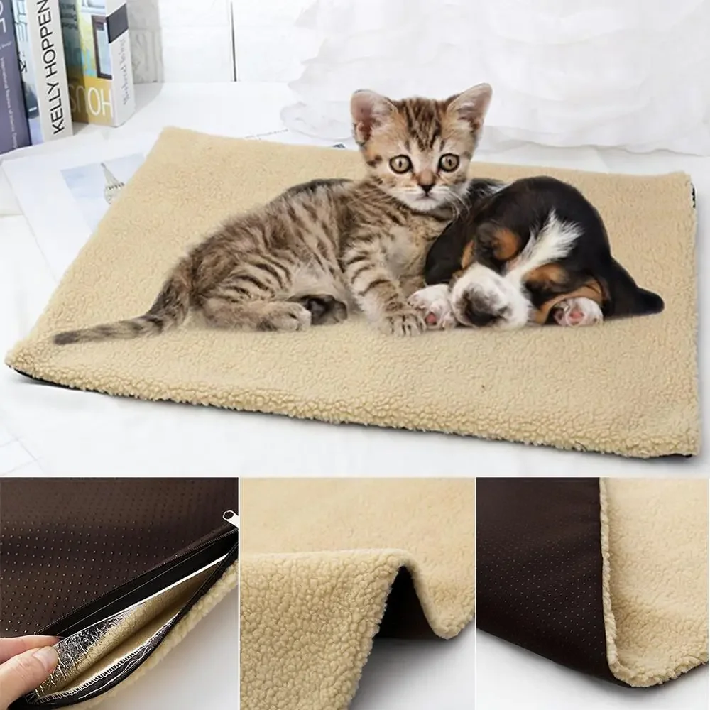 

Pet Soft Fleece Mat Self-Heating Cat Bed Pads Dog Rest Blanket Winter Foldable Pets Automatic Warm Sleep MattressFor Dogs Cats