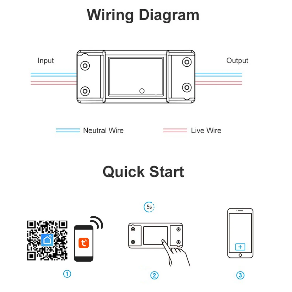 Фото Смарт-переключатель COLOROCK Wi-Fi и RF433 с поддержкой приложения Tuya/Smart Life и Alexa и Google Assistant для голосового управления №5
