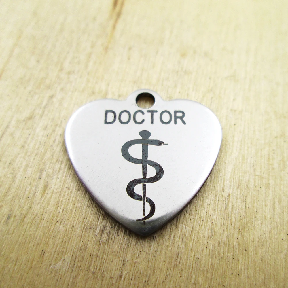 20 шт.-Doctor Caduceus медицинские подвески из нержавеющей стали-лазерная