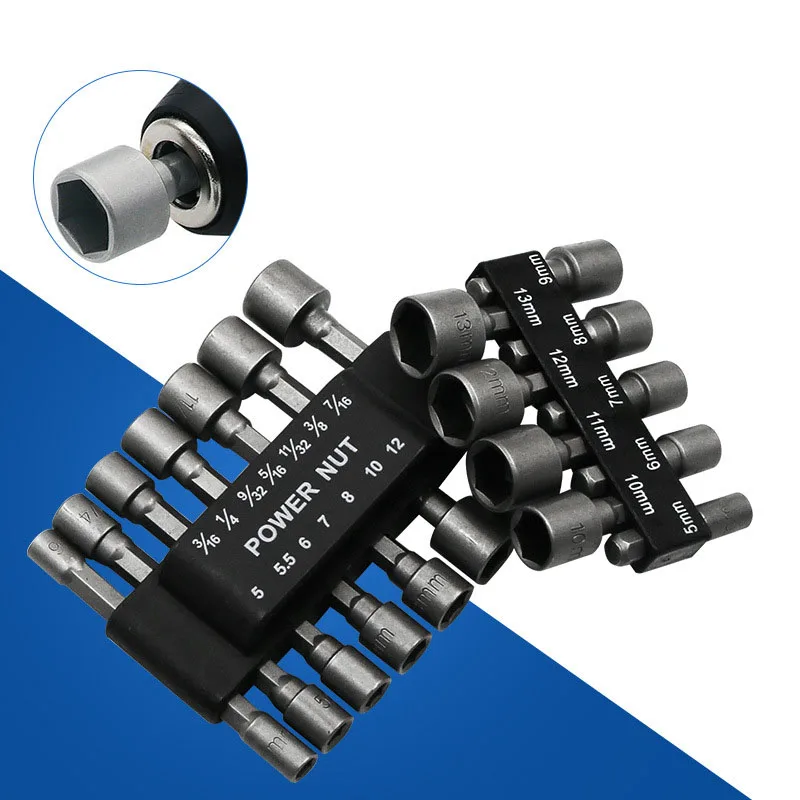 

9Pcs/14Pcs Drill Bit Adapter Hexagon Power Nut Driver Drill Bit Socket Screwdriver Wrench Set For Electric Screwdriver